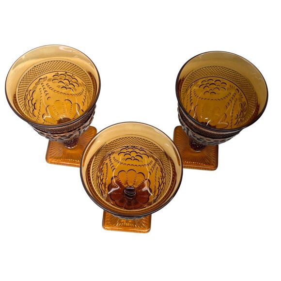 3 Imperial Glass Chroma Amber Water Goblets 5 1/2" - Picture 4 of 7